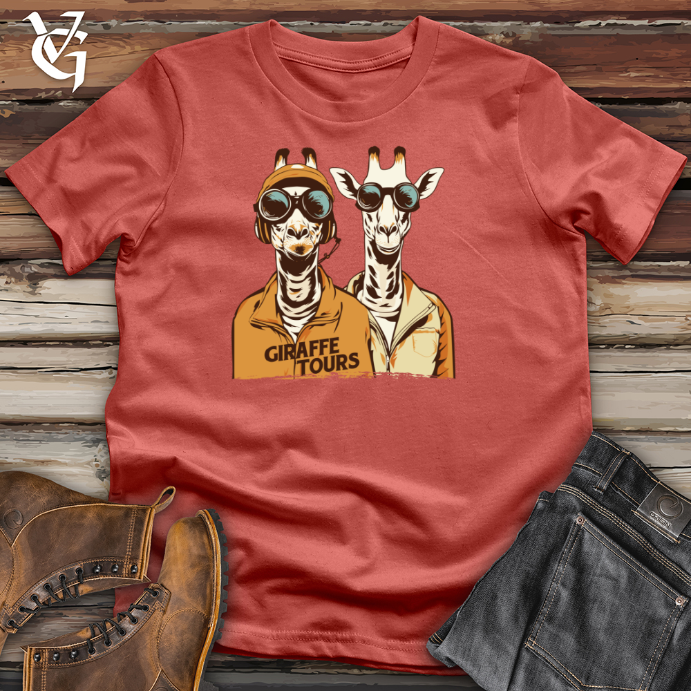 Viking Goods Giraffe Tours Pilots Cotton Tee Rust / L