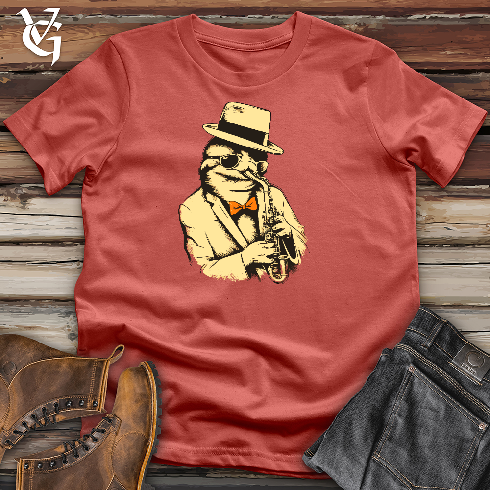 Viking Goods Jazzy Penguin Serenade Cotton Tee Rust / L