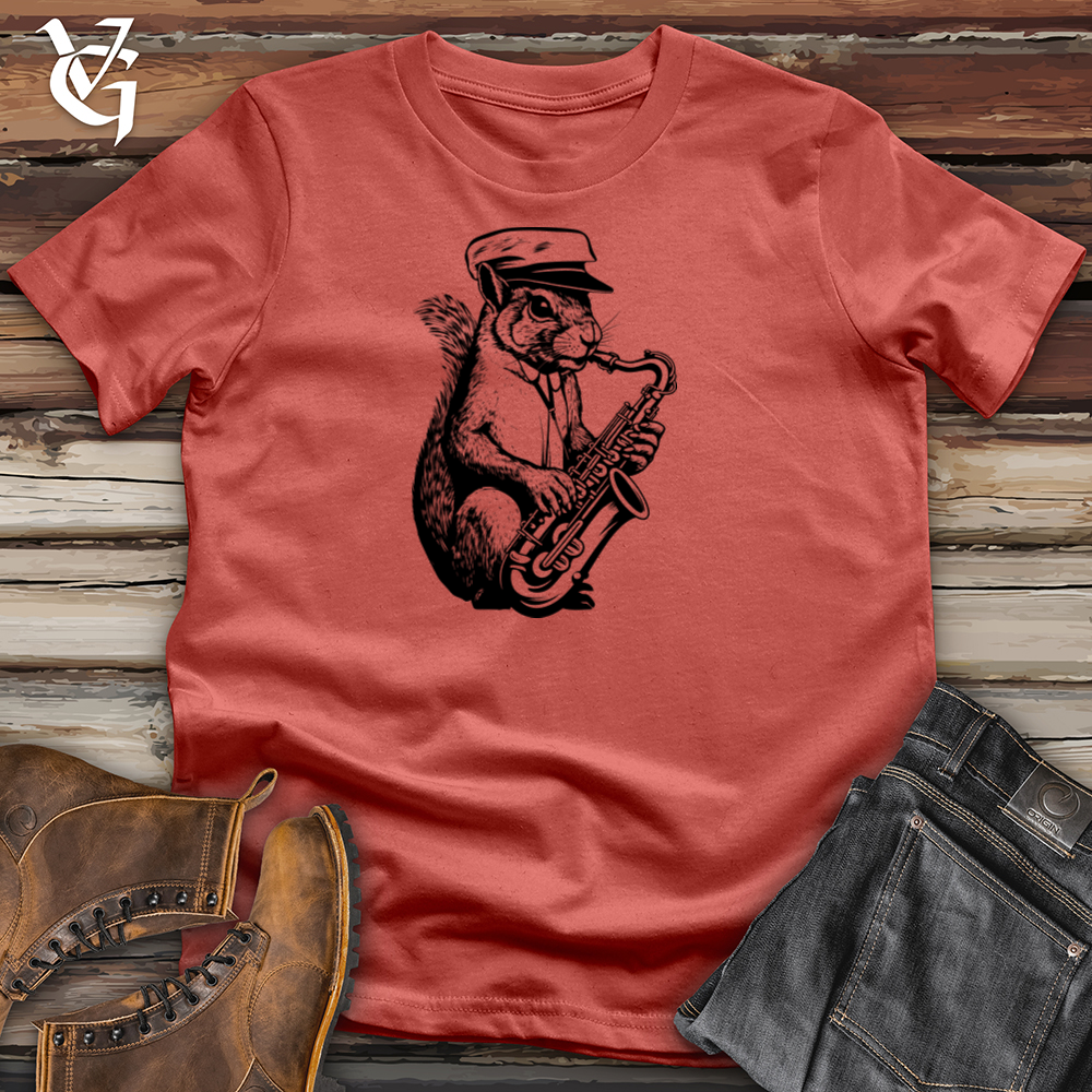 Viking Goods Jazzy Squirrel Serenade Cotton Tee Rust / L