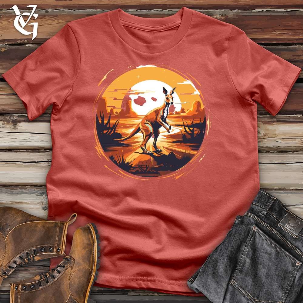 Viking Goods Kangaroo Sunset Cotton Tee Rust / L