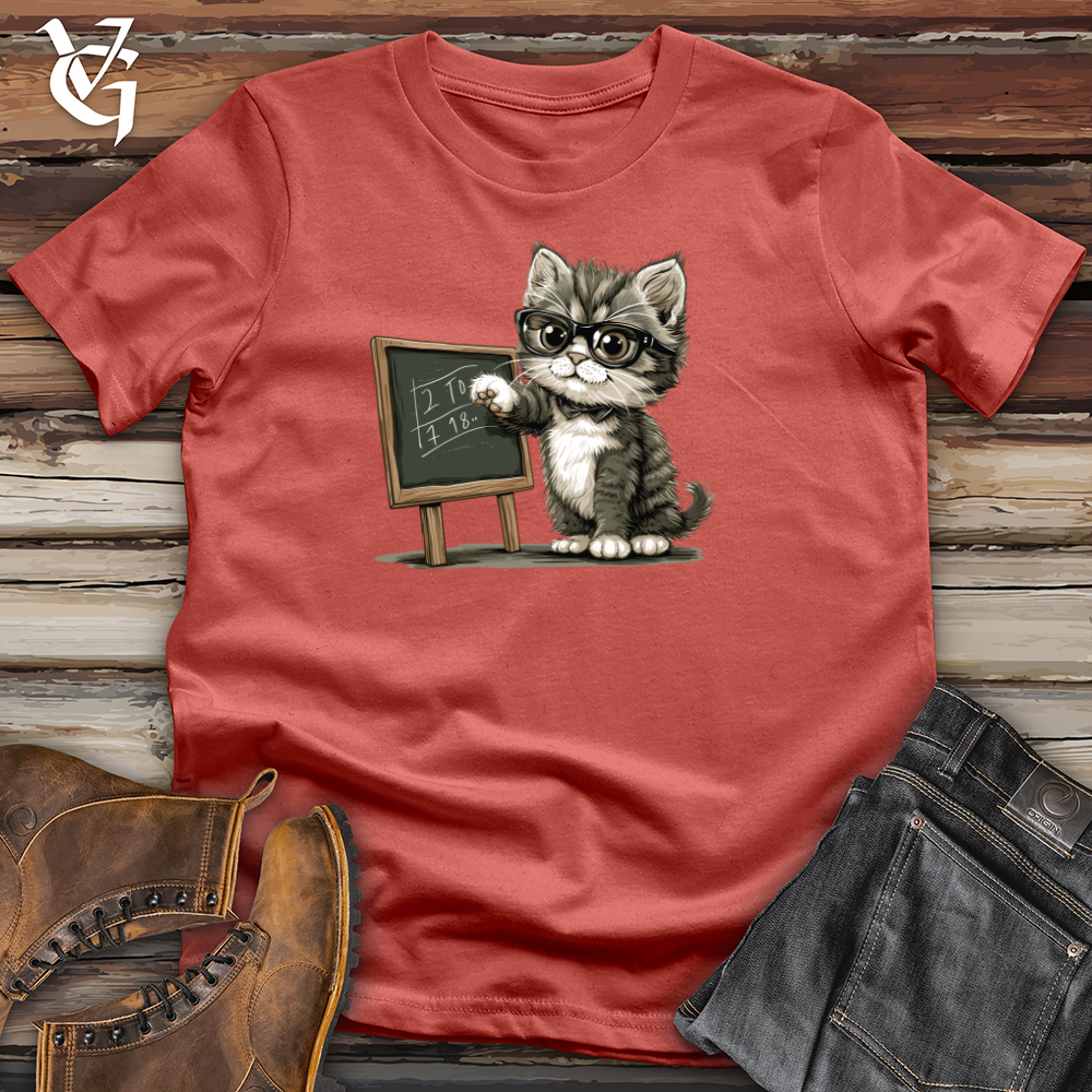 Viking Goods Kitten Math Tutor Cotton Tee Rust / L