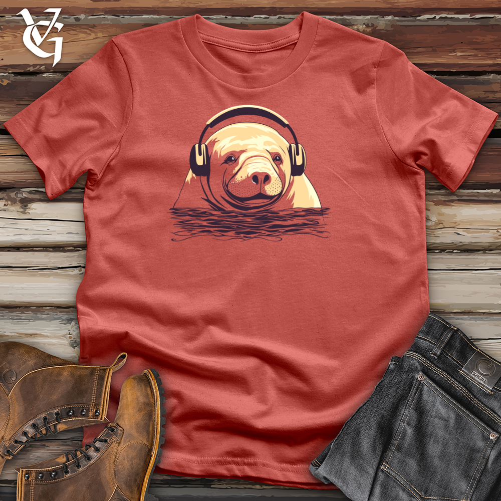 Viking Goods Manatee Headphone Bliss Cotton Tee Rust / L