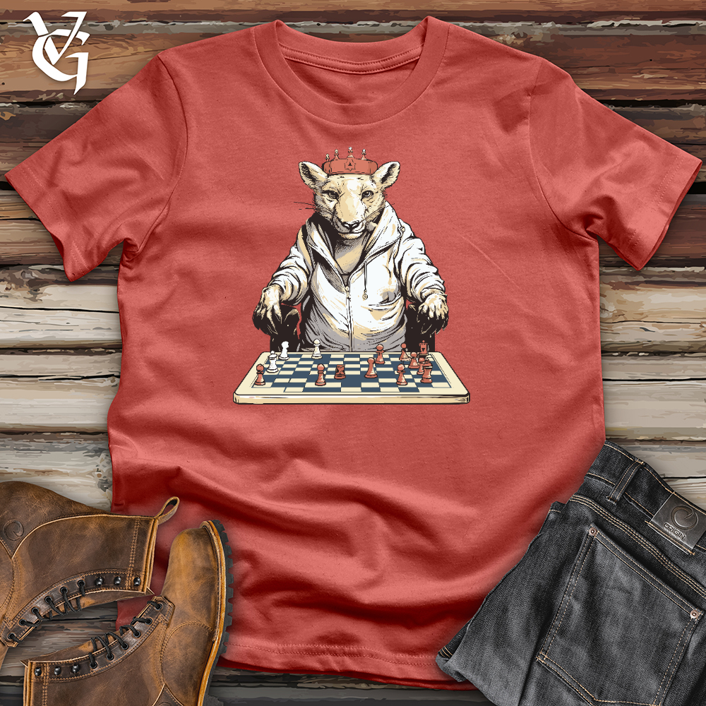Viking Goods Mouse Playing Chess Cotton Tee Rust / L