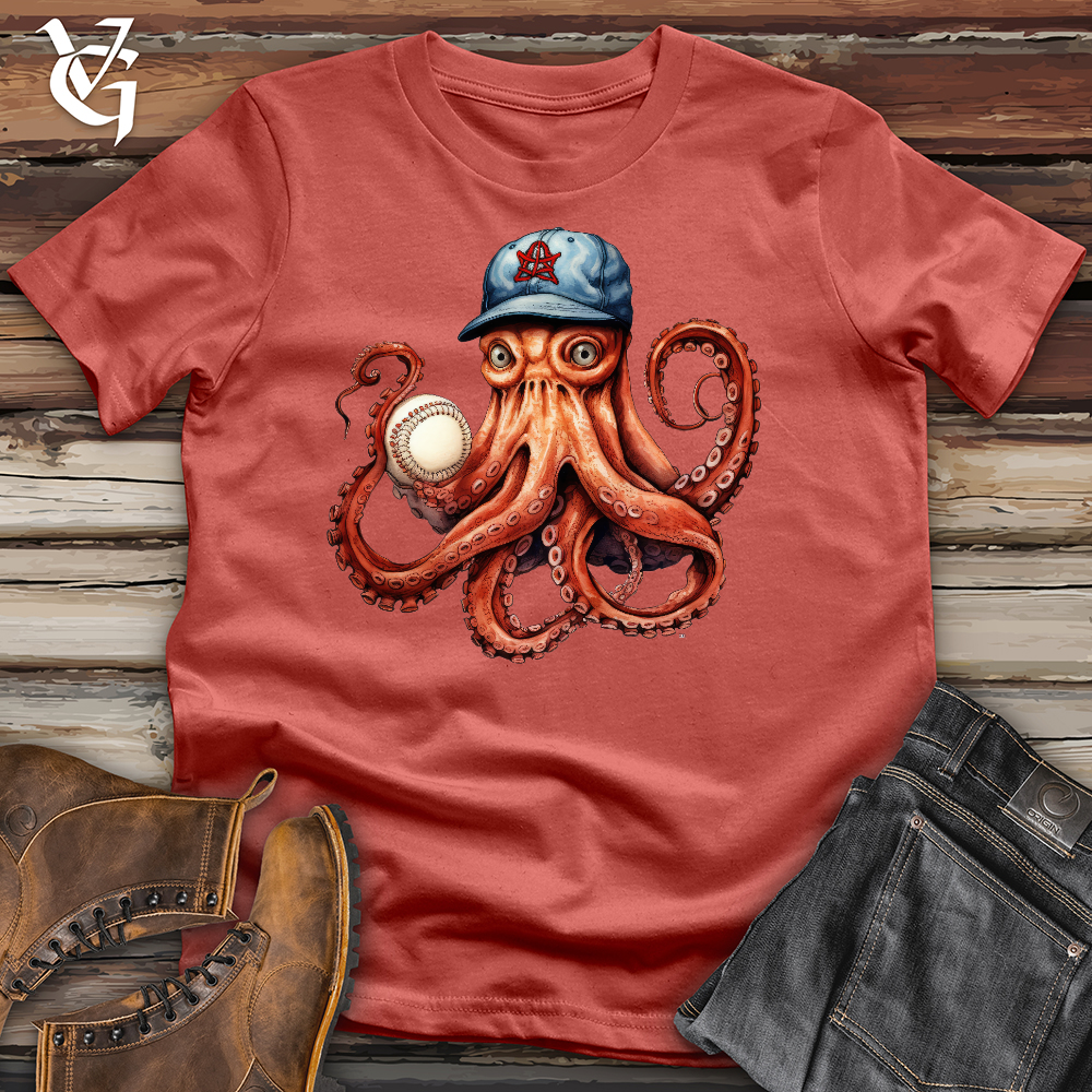 Viking Goods Octopus Baseball Player Cotton Tee Rust / L