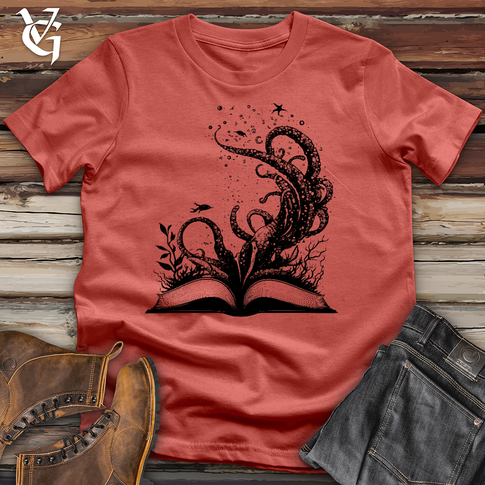 Viking Goods Octopus Book Cotton Tee Rust / L