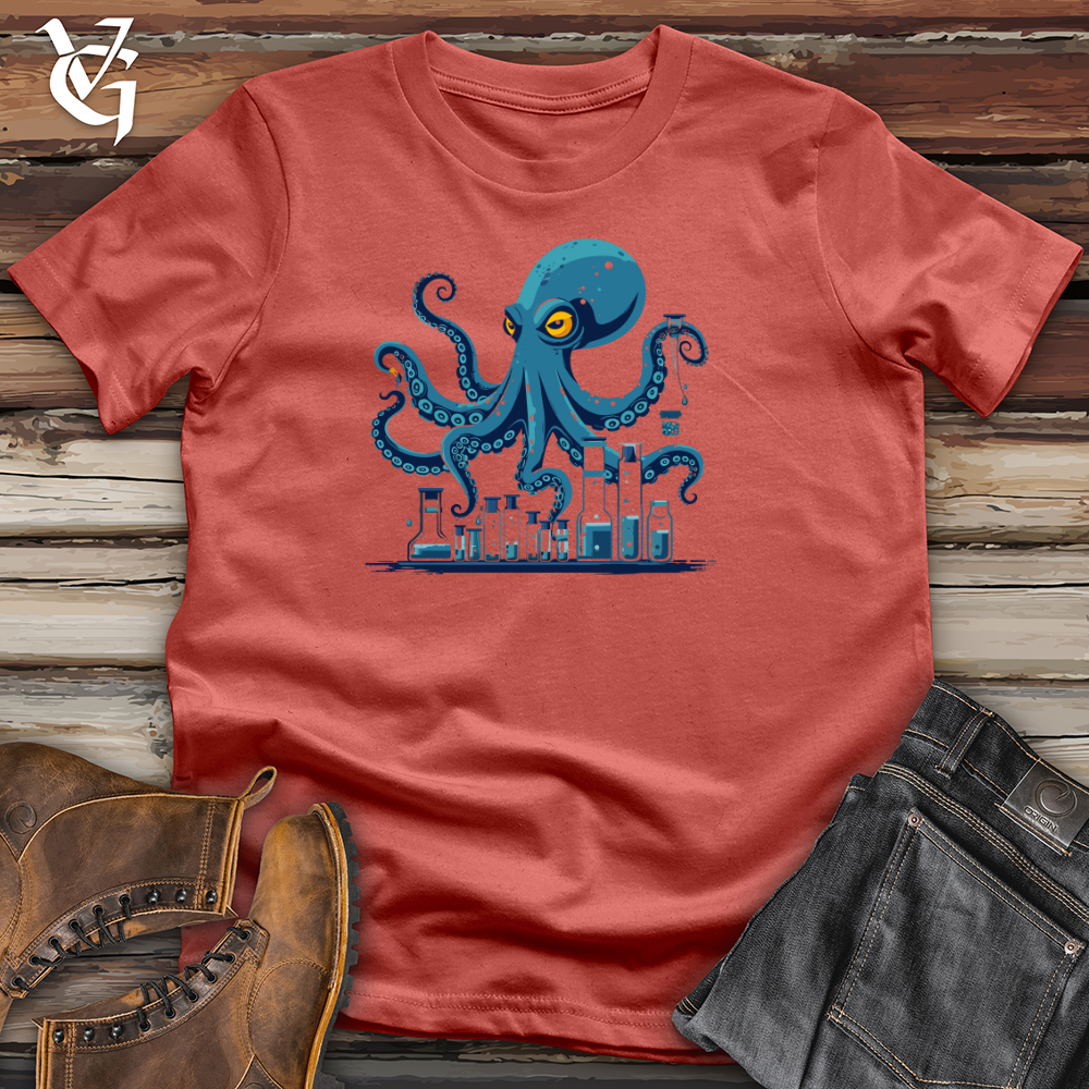 Viking Goods Octopus Lab Experiment Cotton Tee Rust / L
