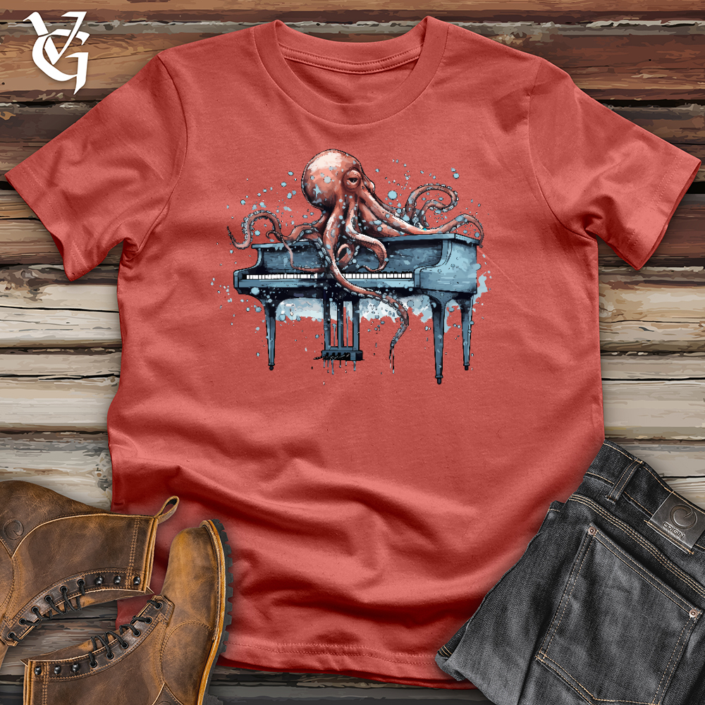 Viking Goods Octopus Pianist Cotton Tee Rust / L