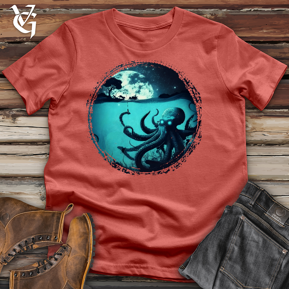 Viking Goods Octopus Under The Moon Cotton Tee Rust / L