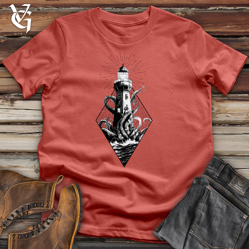 Viking Goods Octopus vs. Lighthouse Cotton Tee Rust / L