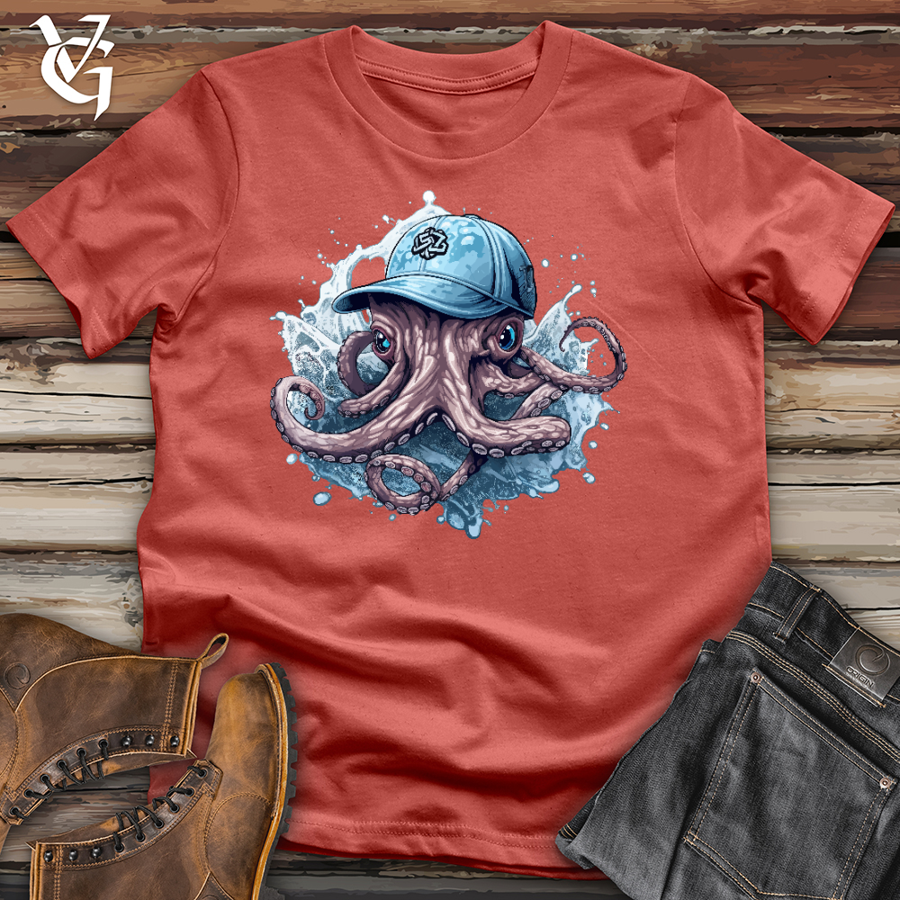 Viking Goods Octopus Wearing a Baseball Cap Cotton Tee Rust / L