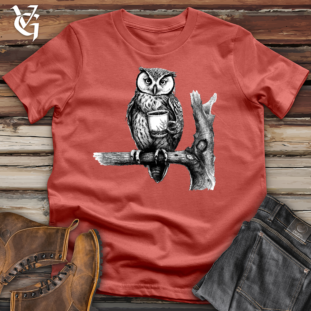 Viking Goods Owl Brew Cotton Tee Rust / L