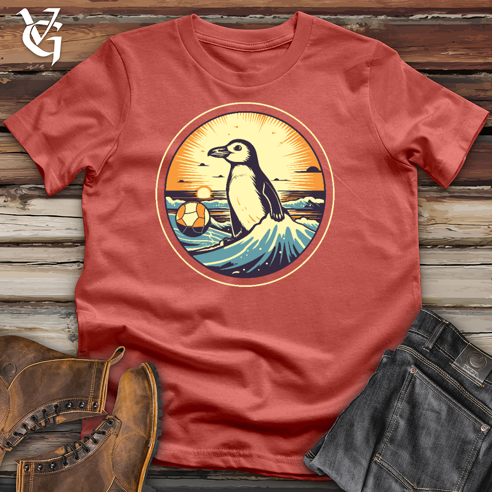 Viking Goods Penguin Playing Volleyball Cotton Tee Rust / L