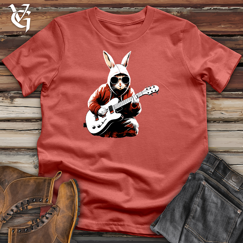 Viking Goods Rabbit Playing With Guitar Cotton Tee Rust / L