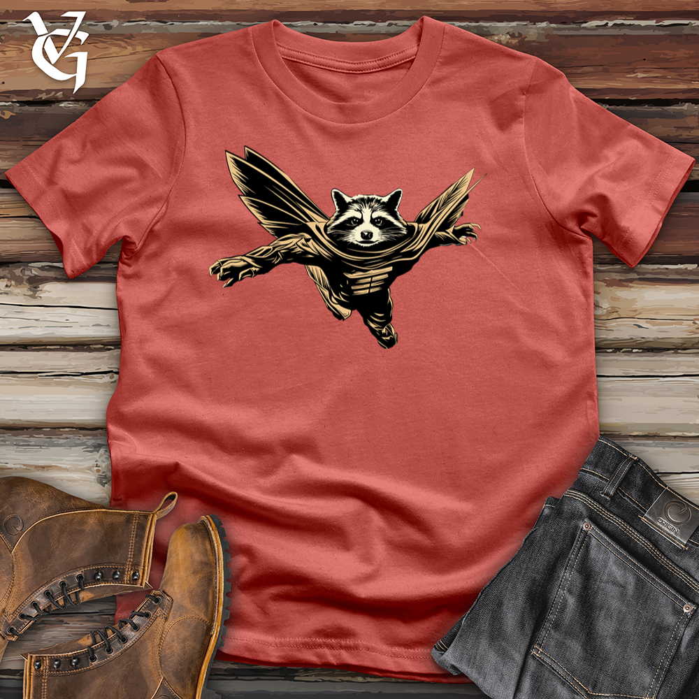 Viking Goods Retro Raccoon Aviator Cotton Tee Rust / L