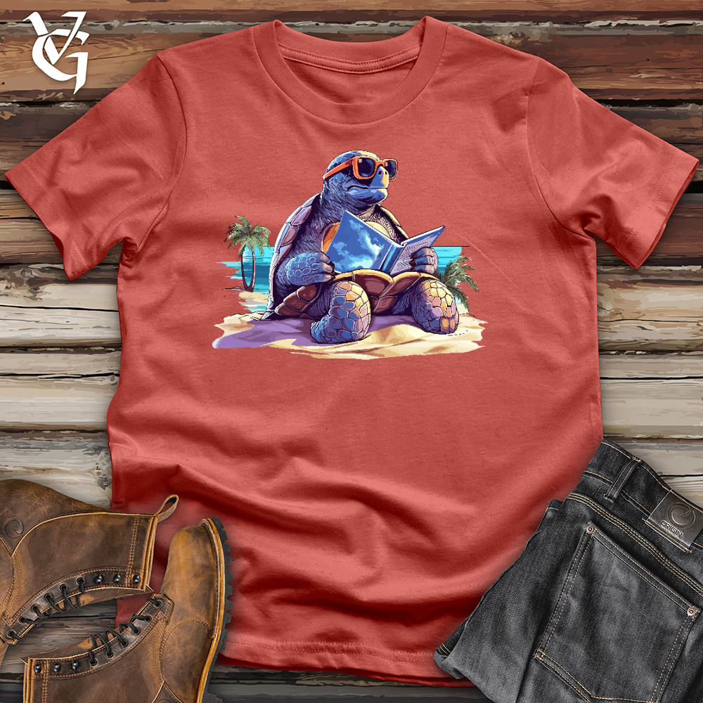 Viking Goods Sea Turtle Reading a Book Cotton Tee Rust / L