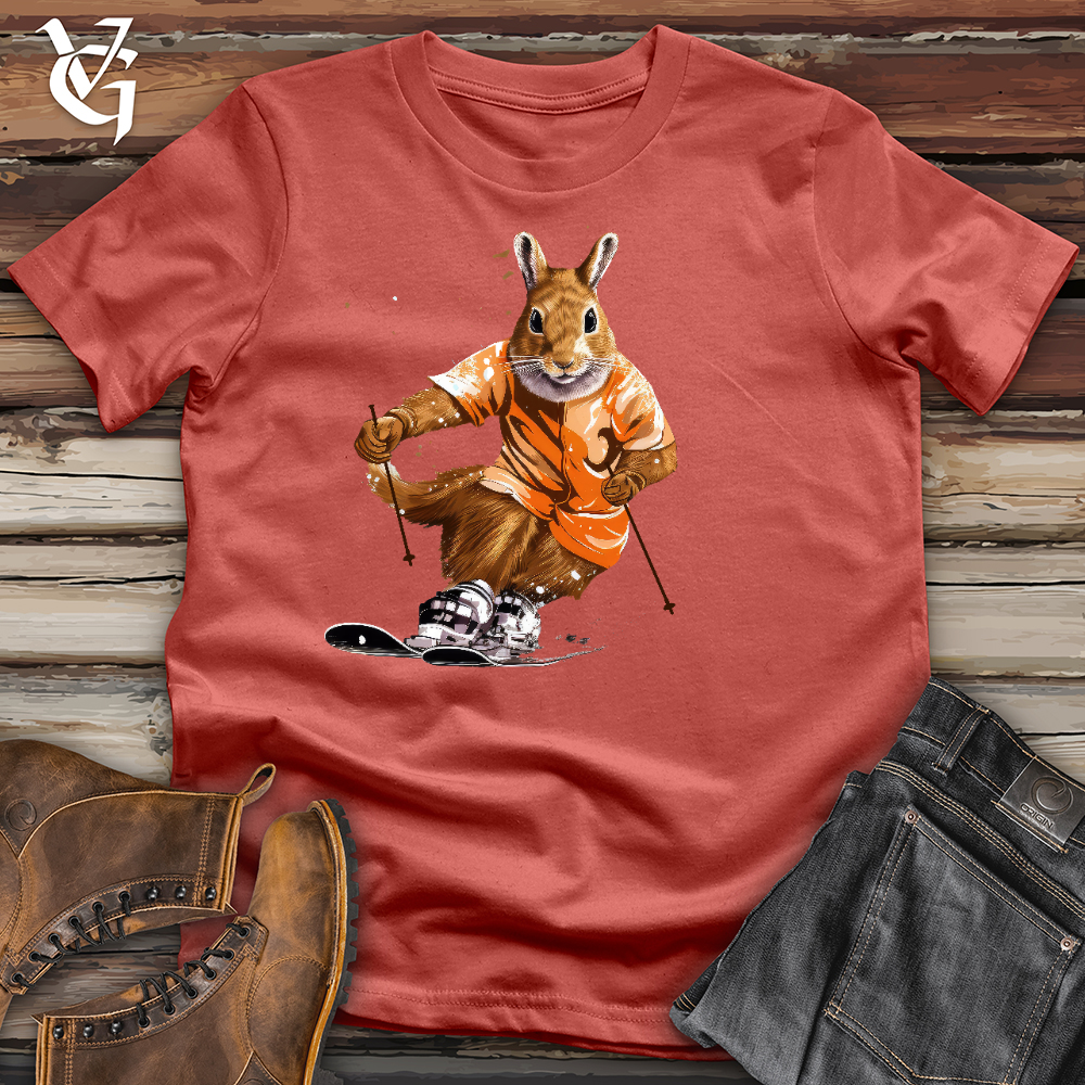 Viking Goods Skiing Squirrel Cotton Tee Rust / L