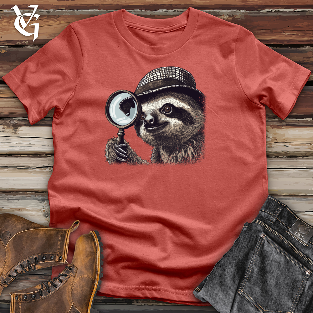 Viking Goods Sleuthful Sloth Detective Cotton Tee Rust / L