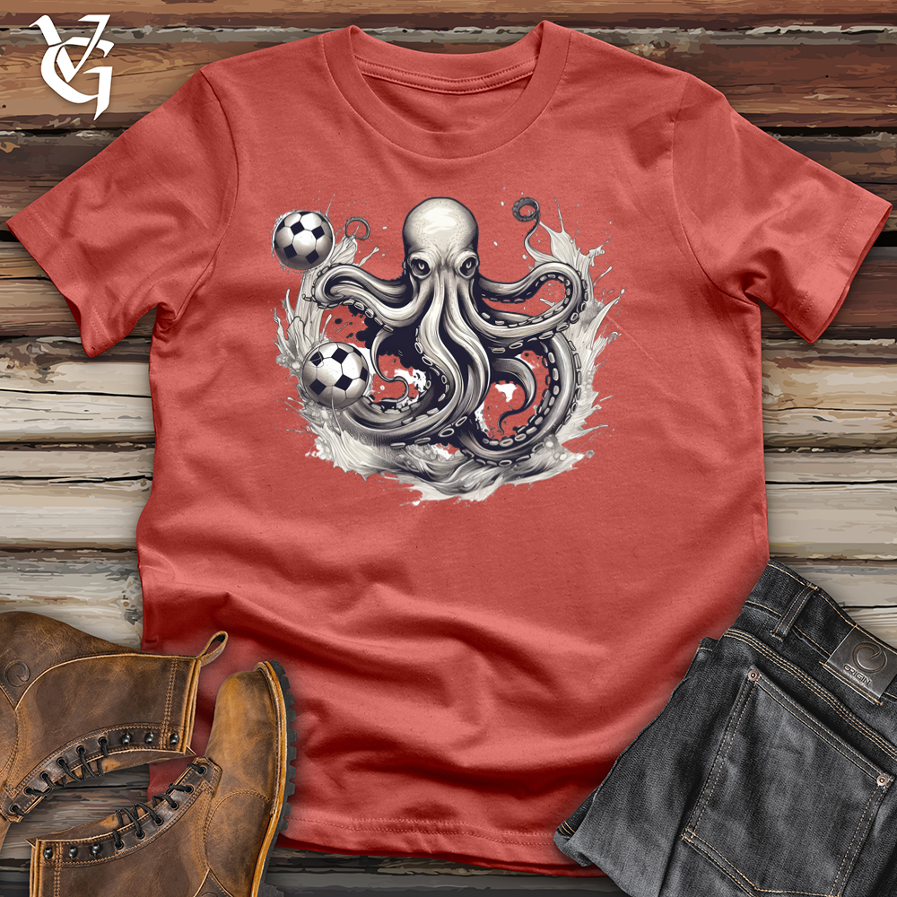 Viking Goods Soccer Man Jones Octopus Cotton Tee Rust / L