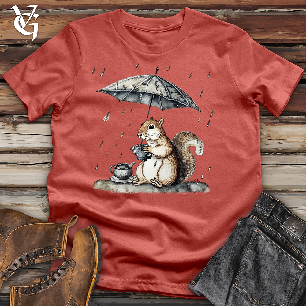 Viking Goods Squirrel In The Rain Cotton Tee Rust / L
