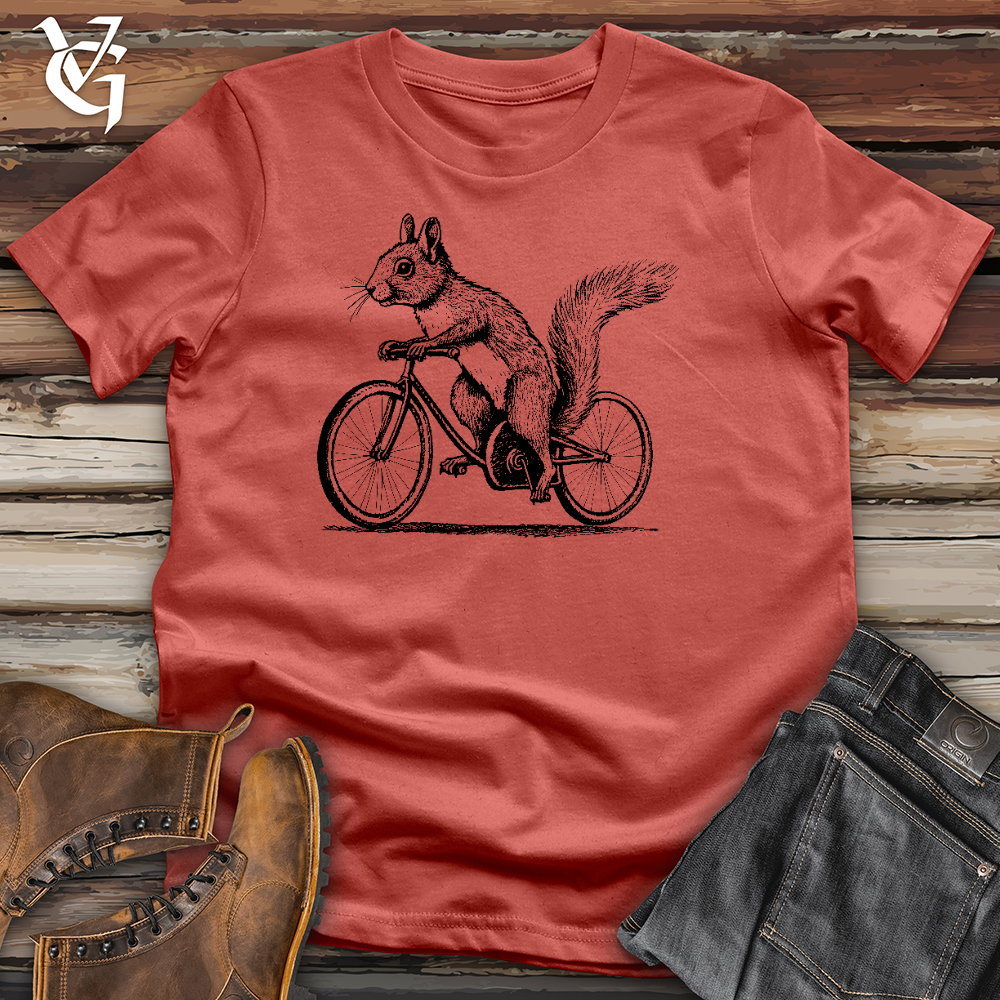 Viking Goods Squirrel On A Bike Cotton Tee Rust / L