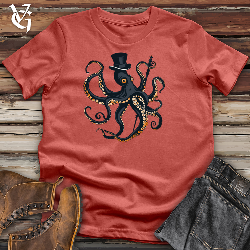 Viking Goods Tentacled Aristocrat Charmer Cotton Tee Rust / L