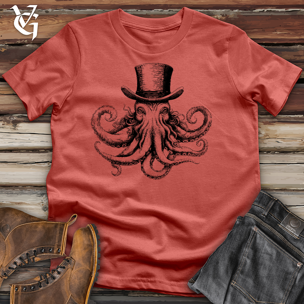Viking Goods Top Hat Octopus Cotton Tee Rust / L