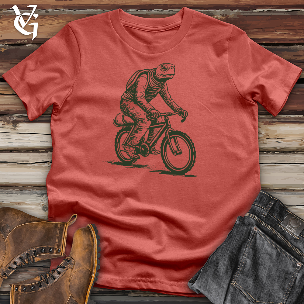 Viking Goods Turtle Riding A Bike Cotton Tee Rust / L