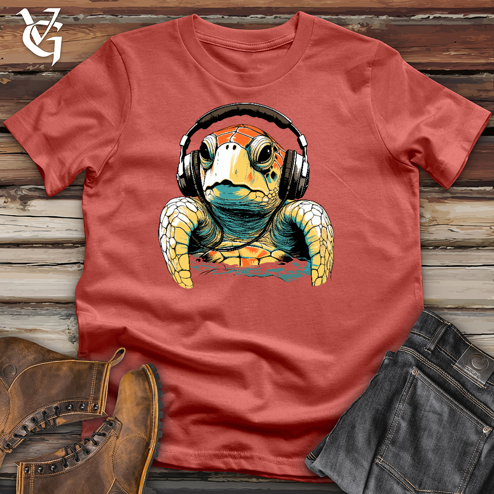 Viking Goods Turtle With Headphone Cotton Tee Rust / L