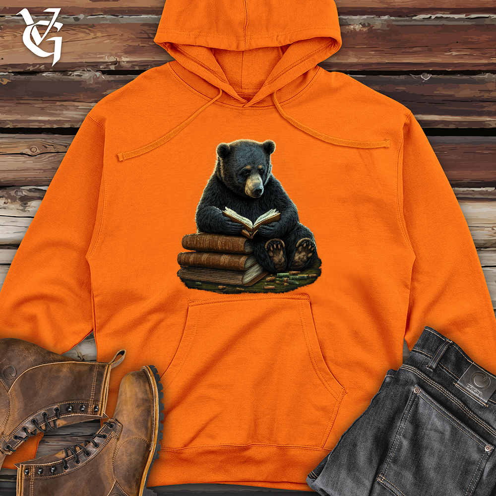 Viking Goods Studious Bear Midweight Hooded Sweatshirt Safety Orange / L