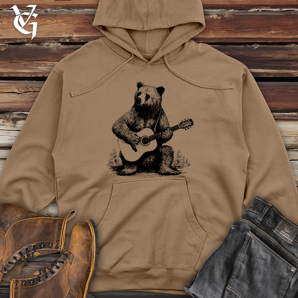 Viking Goods Bear Guitarist Midweight Hooded Sweatshirt Sandstone / L