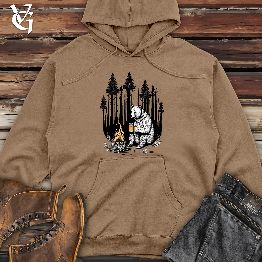 Viking Goods Bear Happy Hour Midweight Hooded Sweatshirt Sandstone / L