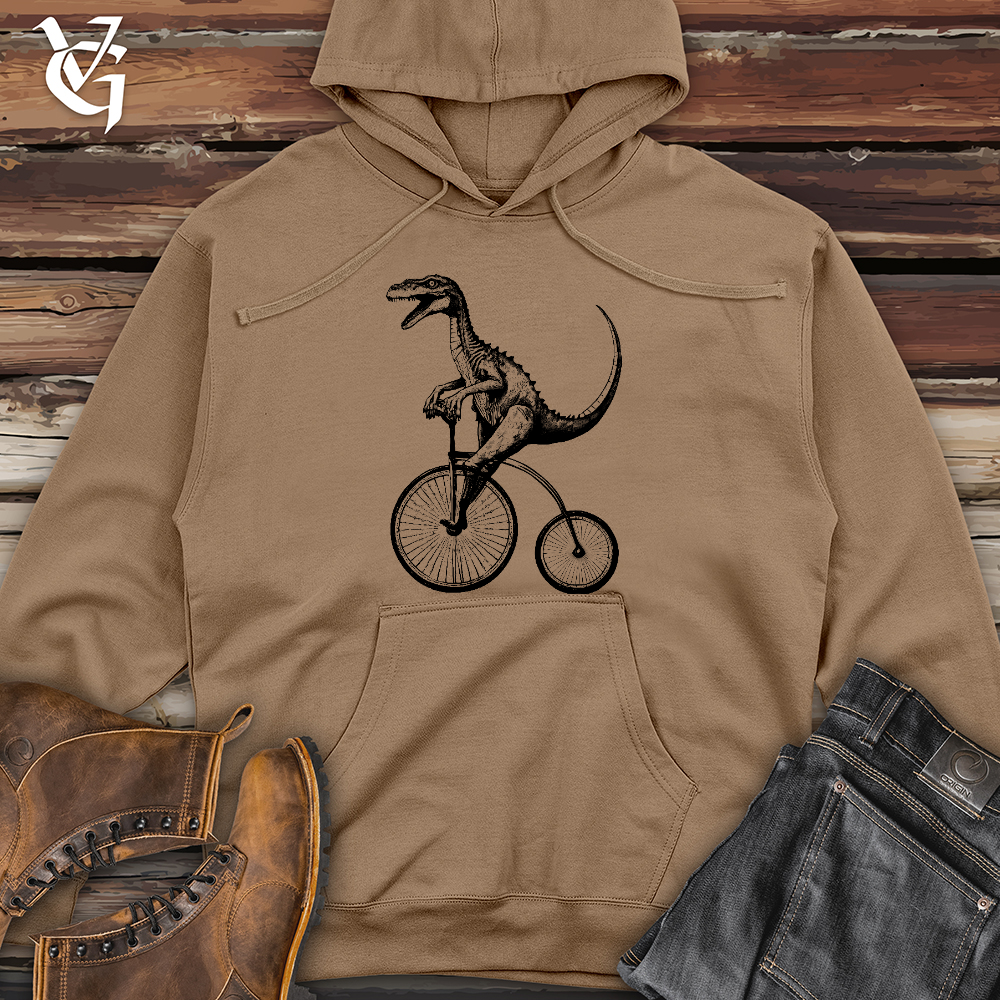 Viking Goods Dinosaur Cyclist Midweight Hooded Sweatshirt Sandstone / L