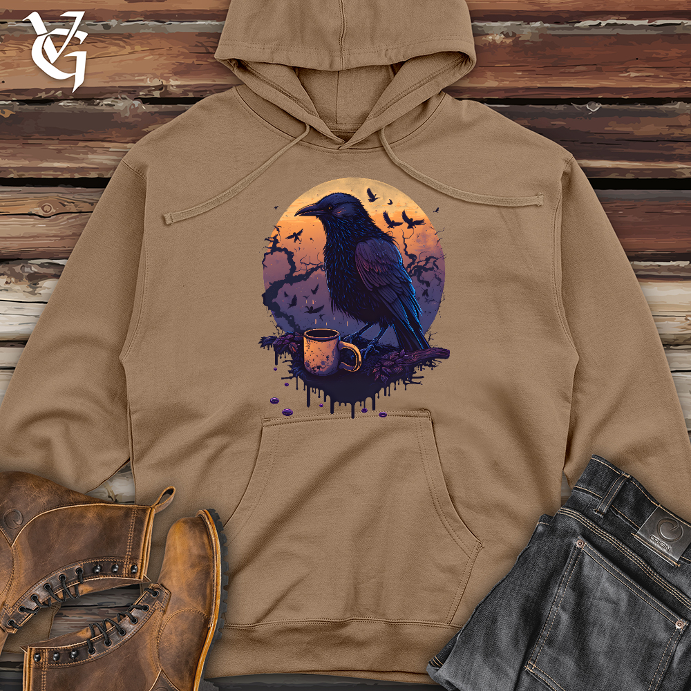 Viking Goods Morning Raven Brew Midweight Hooded Sweatshirt Sandstone / L