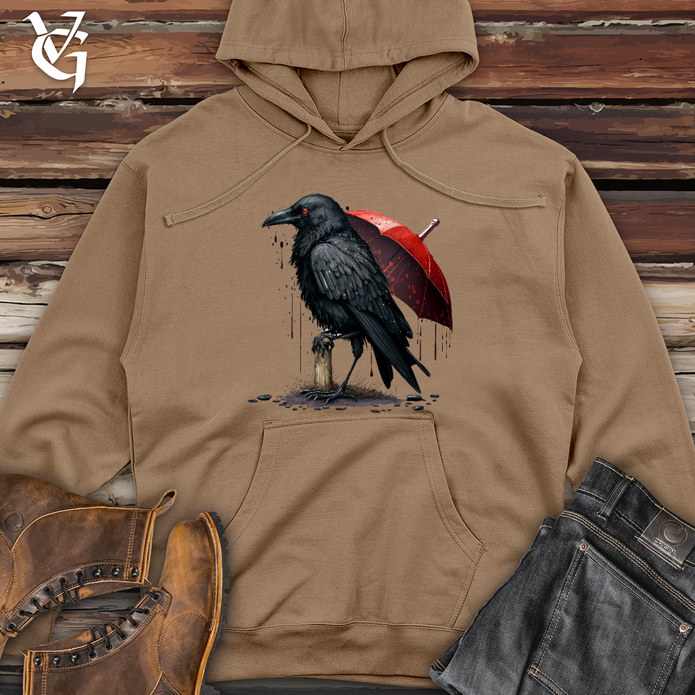 Viking Goods Raven in the Rain Midweight Hooded Sweatshirt White / L