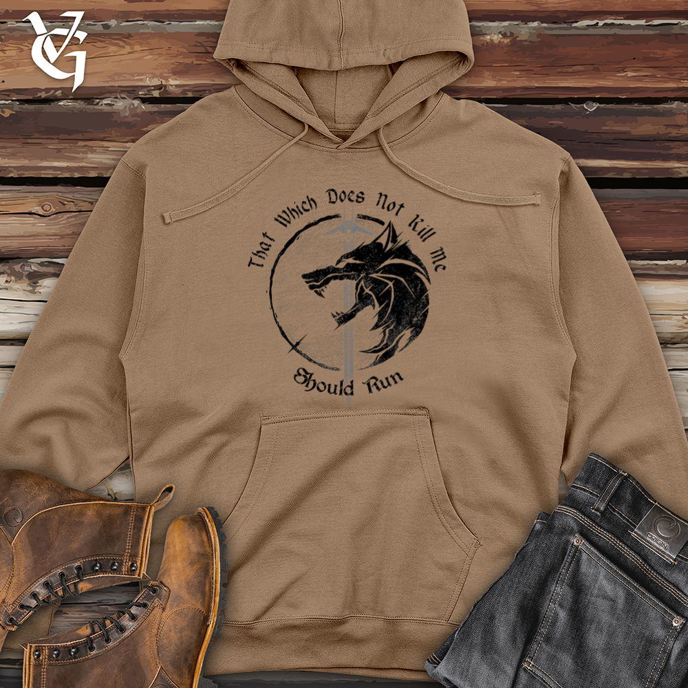 Viking Goods Should Run Wolf  Midweight Hooded Sweatshirt Maroon / L