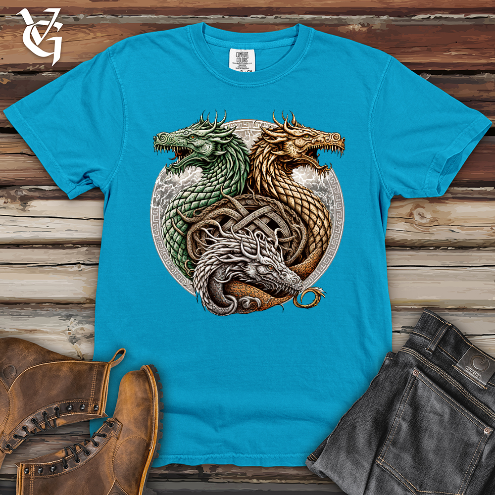 Viking Goods Dragon Trio Viking Heavy Cotton Comfort Colors Tee Sapphire / L