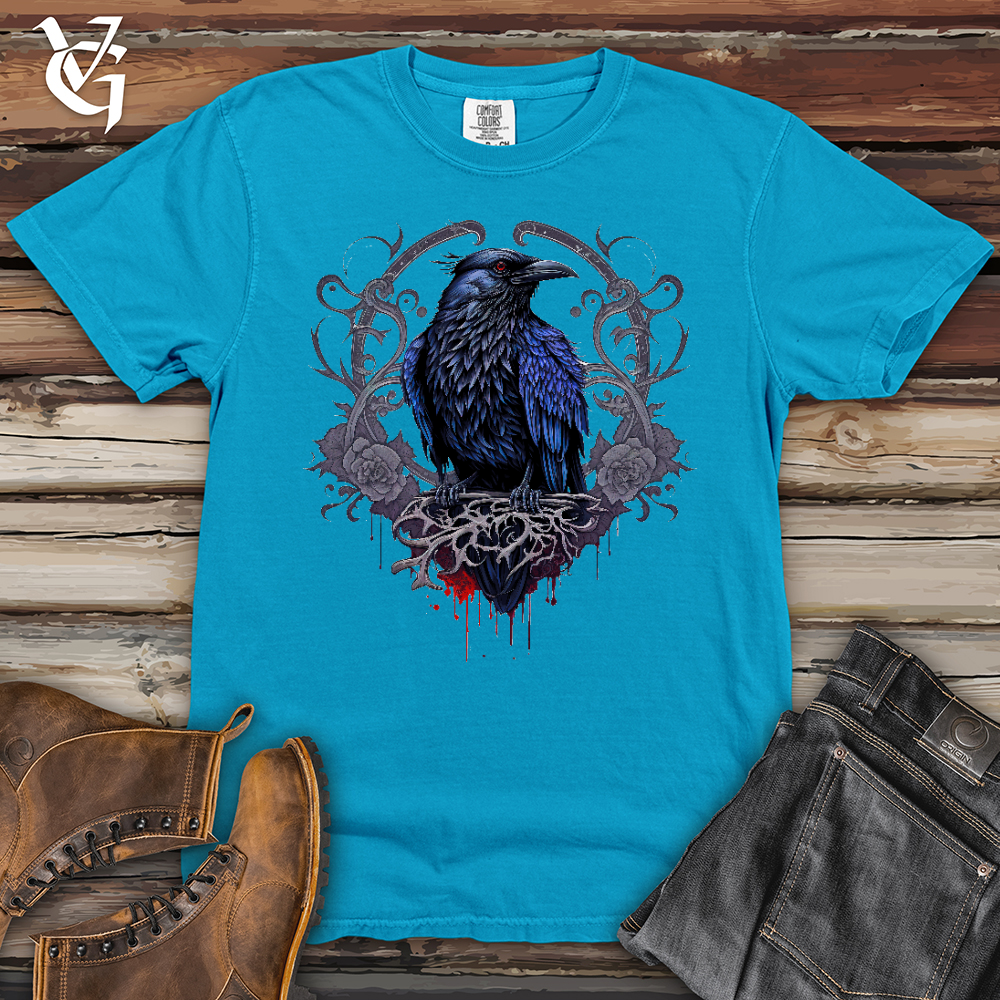 Viking Goods Odins Raven Heavy Cotton Comfort Colors Tee Sapphire / L