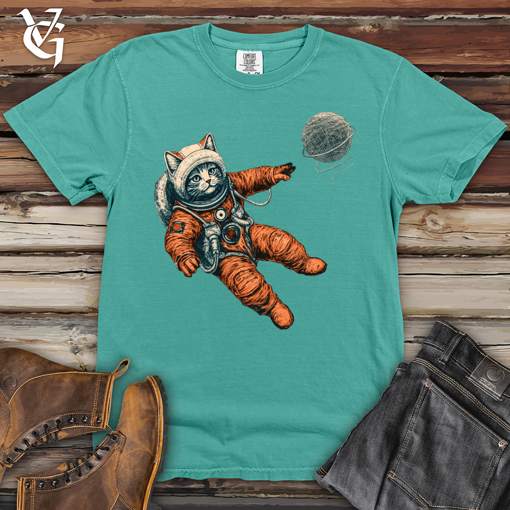 Viking Goods Astronaut Kitty Heavy Cotton Comfort Colors Tee Seafoam / L