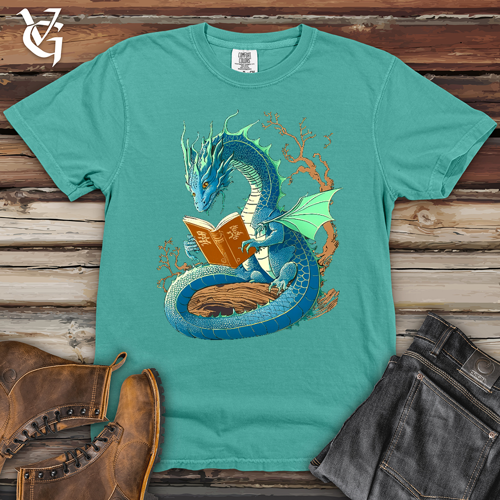 Viking Goods Dragon Book Worm Heavy Cotton Comfort Colors Tee Seafoam / L