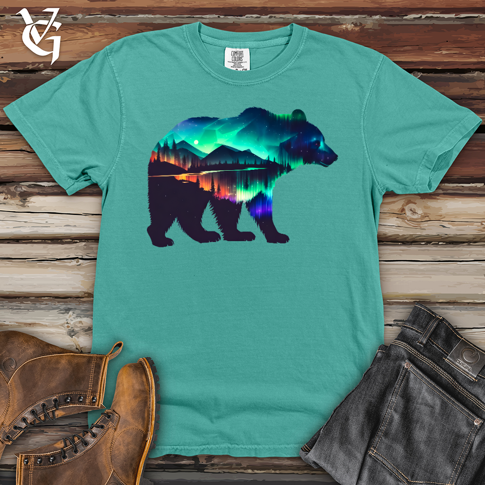 Viking Goods Northern Lights Bear Heavy Cotton Comfort Colors Tee Seafoam / L