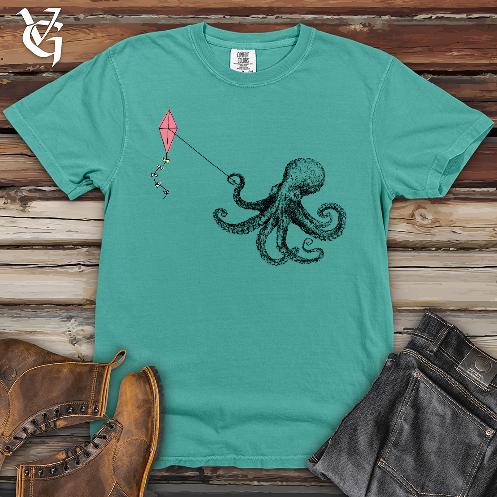 Viking Goods Octopus Flying Kyte Heavy Cotton Comfort Colors Tee Seafoam / L