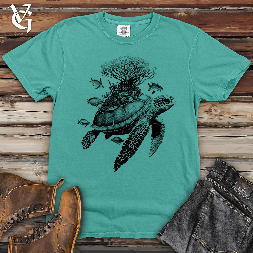 Viking Goods Sea Turtle Heavy Cotton Comfort Colors Tee Seafoam / L