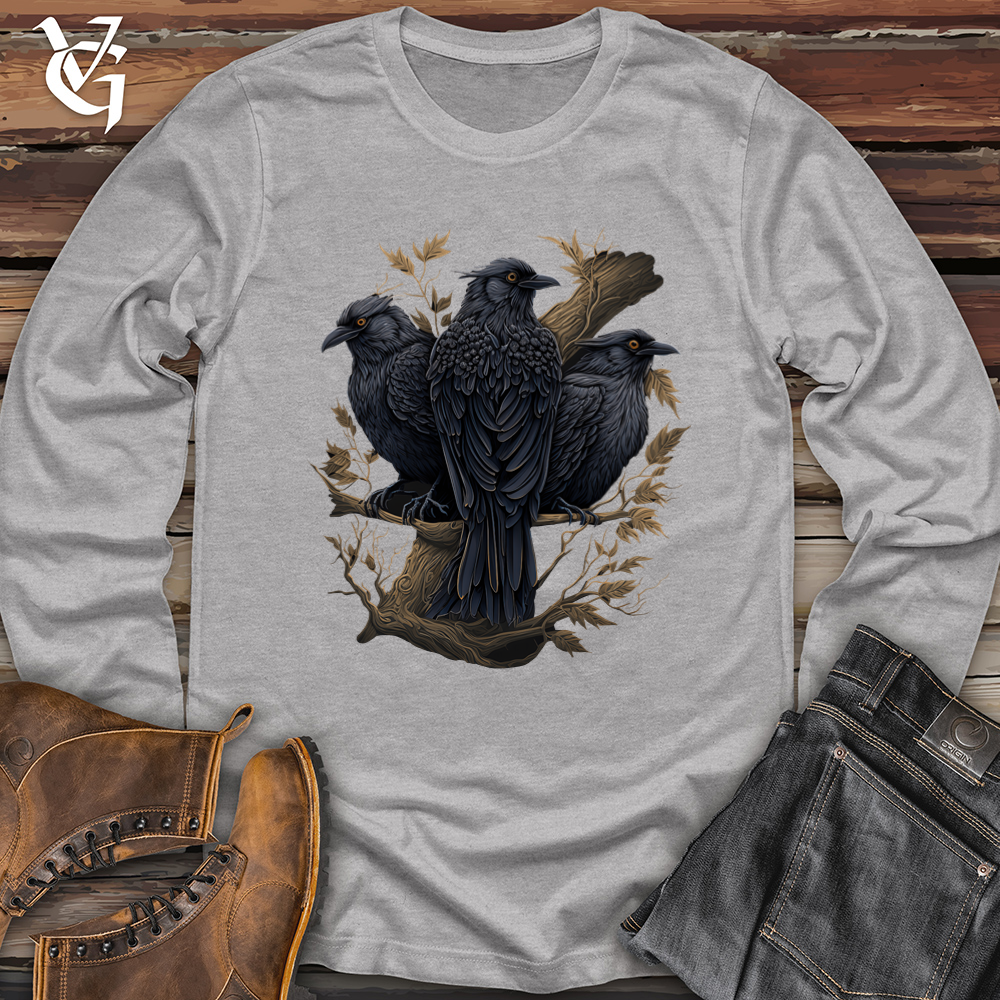 Viking Goods 3 Ravens Softstyle Long Sleeve Sport Grey / L