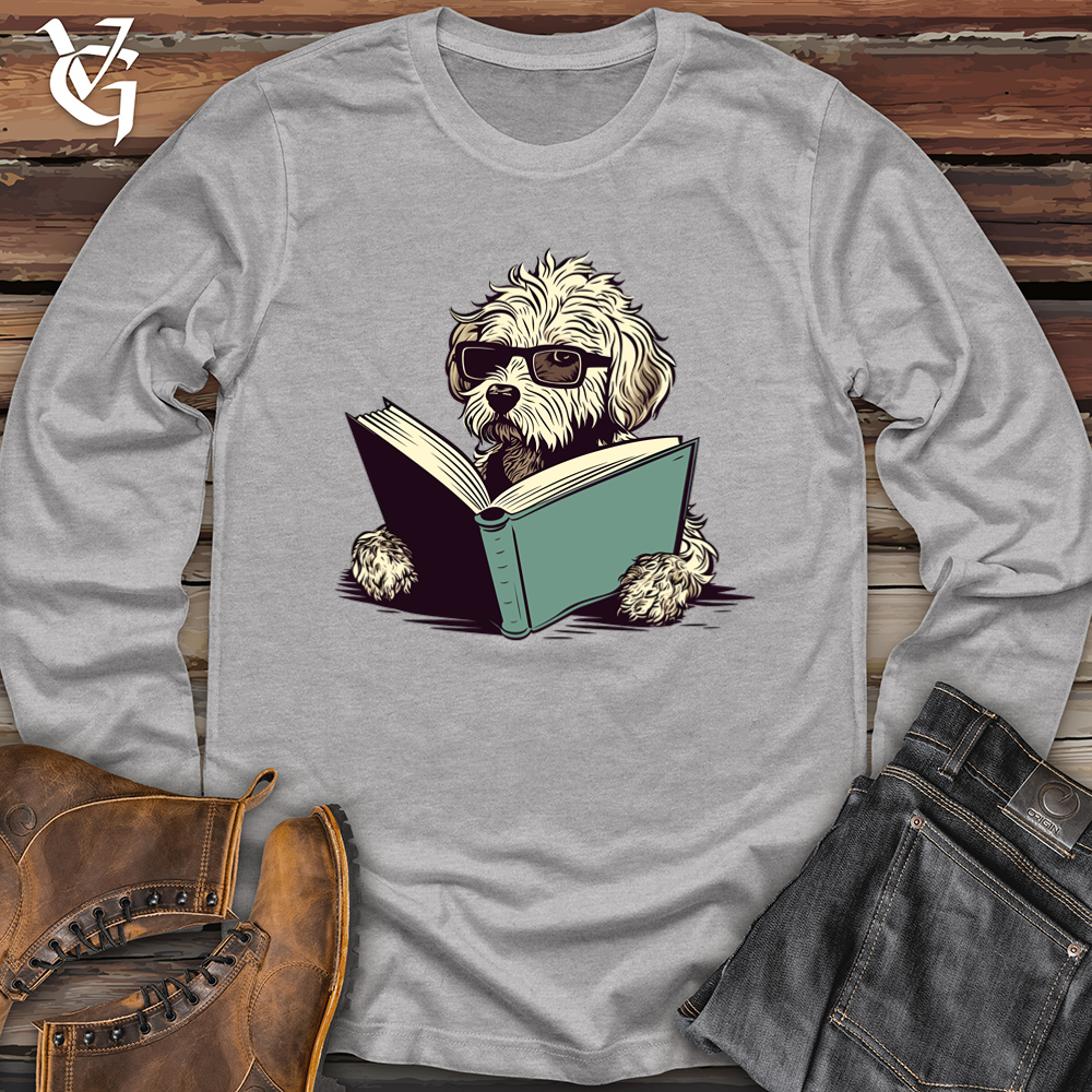 Viking Goods Book Lover Doodle Pooch Softstyle Long Sleeve Sport Grey / L