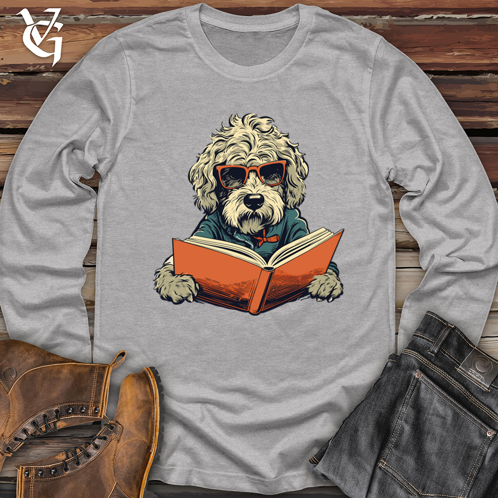 Viking Goods Bookworm Doodle Dog Read Softstyle Long Sleeve Sport Grey / L