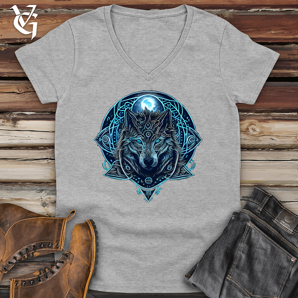 Viking Goods Celtic Fenrir Wolf Softstyle V-Neck Sport Grey / L