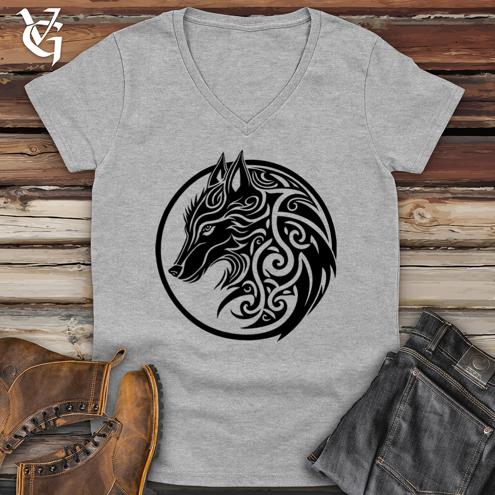 Viking Goods Celtic Wolf Softstyle V-Neck Sport Grey / L