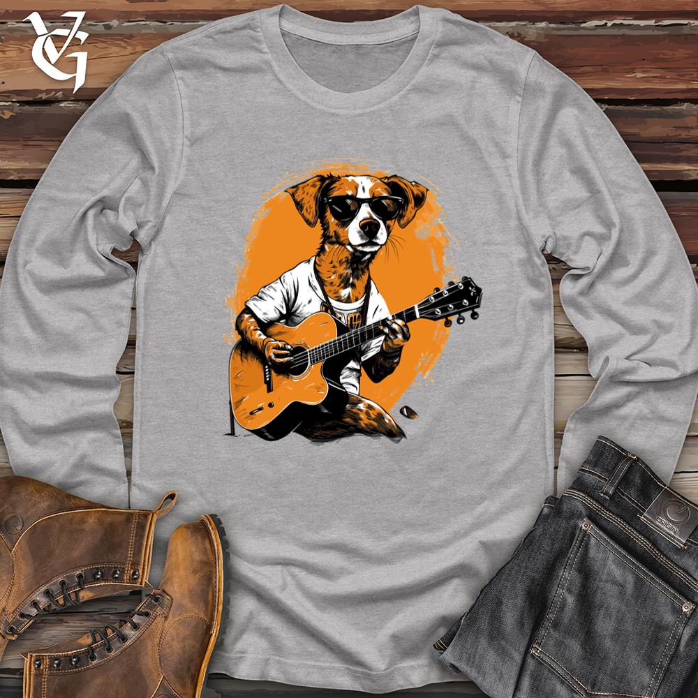 Viking Goods Dog Guitarist Softstyle Long Sleeve Sport Grey / L