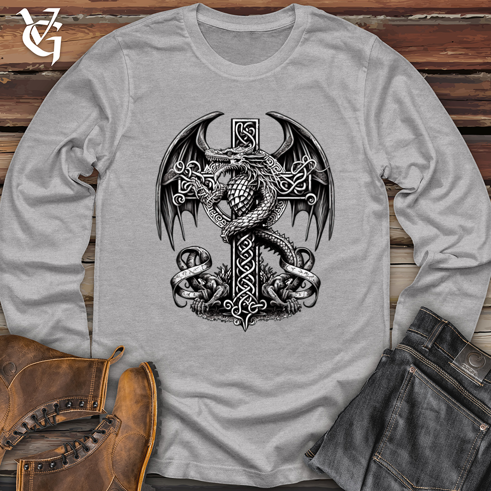 Viking Goods Dragon Protector Softstyle Long Sleeve Sport Grey / L