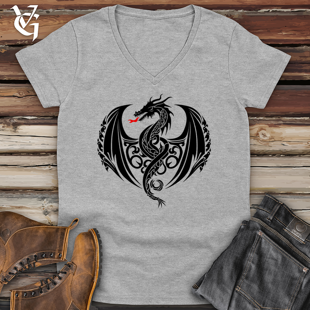 Viking Goods Fire Breathing Dragon Softstyle V-Neck Sport Grey / L